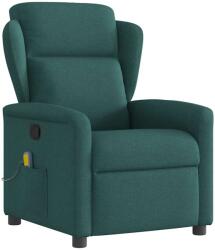 vidaXL Fotoliu de masaj rabatabil, verde închis, material textil GartenMobel Dekor (4015592)