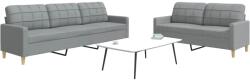 vidaXL Set de canapele, 2 piese, gri deschis, material textil GartenMobel Dekor (3278319) Canapea
