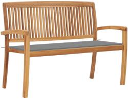 vidaXL Banca de gradina stivuibila cu perna, 128, 5 cm, lemn masiv tec GartenMobel Dekor (3063280)