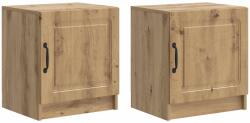 vidaXL Set 2 noptiere stejar artizanal, 43x34, 5x47 cm, cu usa, pentru dormitor (895734)