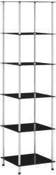 vidaXL Raft cu 6 niveluri, negru, 40 x 40 x 160 cm, sticla securizata GartenMobel Dekor (249512) Biblioteca