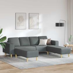 vidaXL Canapea pentru living 3 pcs Gri închis Poliester GartenMobel Dekor (3335113) Canapea