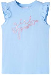 vidaXL Tricou pentru copii cu maneci cu volane, albastru deschis, 140 GartenMobel Dekor (11328)