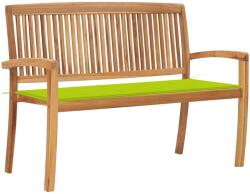 vidaXL Banca de gradina stivuibila cu perna, 128, 5 cm, lemn masiv tec GartenMobel Dekor (3063290)