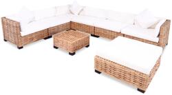 vidaXL Set mobilier cu canapea 27 piese, culoare naturala, ratan GartenMobel Dekor (244623) Canapea