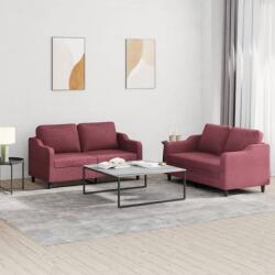 vidaXL Set canapea cu perne, 2 piese, rosu vin, material textil GartenMobel Dekor (3201808) Canapea