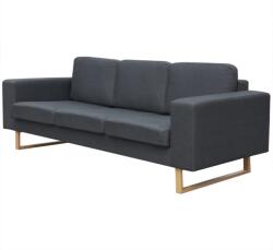 vidaXL Canapea cu 3 locuri, gri închis, material textil GartenMobel Dekor (243187) Canapea