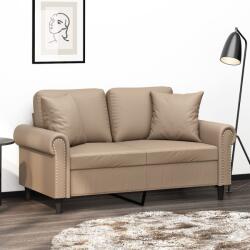 vidaXL Canapea cu 2 locuri cu pernute, cappuccino, 120 cm, piele eco. GartenMobel Dekor (3200929) Canapea
