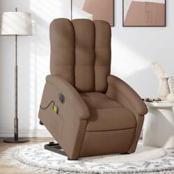vidaXL Fotoliu electric de masaj rabatabil cu ridicare, maro, textil GartenMobel Dekor (3204132)