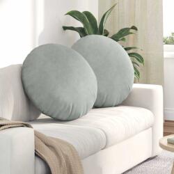 vidaXL Perne de Sezut 2 pcs Gri deschis Ø 40 x 13 cm Catifea GartenMobel Dekor (42014211)
