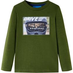 vidaXL Tricou pentru copii cu maneci lungi, kaki închis, 116 GartenMobel Dekor (12636)