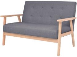 vidaXL Canapea cu 2 locuri, gri închis, material textil GartenMobel Dekor (244652) Canapea