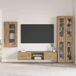 vidaXL Set comoda TV FLORIN 3 pcs Stejar Artizanal Lemn compozit GartenMobel Dekor (3397953)