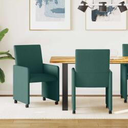 vidaXL Scaune de dining cu roti 2 pcs Verde închis 57 x 66 x 94 cm GartenMobel Dekor (42017812)
