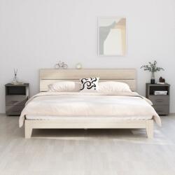 vidaXL Noptiere HAMAR, 2 buc, gri deschis, 40x35x62 cm, lemn masiv GartenMobel Dekor (340419)