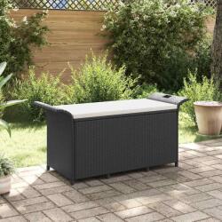vidaXL Banca de gradina cu perna, negru, 116x46x57 cm, poliratan GartenMobel Dekor (363417)