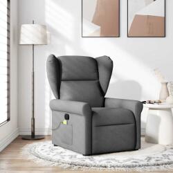 vidaXL Fotoliu reclinabil cu masaj, gri închis, material textil GartenMobel Dekor (4015667)