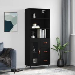 vidaXL Dulap înalt, negru, 69, 5x34x180 cm, lemn compozit GartenMobel Dekor (3189478) Comoda