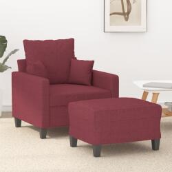 vidaXL Fotoliu canapea cu taburet, rosu vin, 60 cm, material textil GartenMobel Dekor (3201087) Canapea