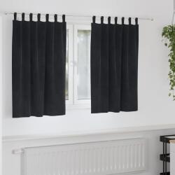 vidaXL Perdele opace 2 pcs Negru 140 x 140 cm Catifea GartenMobel Dekor (4107173)