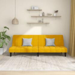 vidaXL Canapea extensibila cu 2 locuri, galben, catifea GartenMobel Dekor (375845) Canapea
