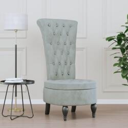vidaXL Fotoliu cu spatar înalt, gri deschis, catifea design cu nasturi GartenMobel Dekor (352464)