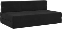 vidaXL Canapea Plianta cu Pat Negru 203 x 152 x 15 cm Catifea GartenMobel Dekor (900130) Canapea