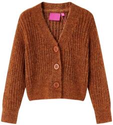 vidaXL Cardigan tricotat pentru copii, coniac, 128 GartenMobel Dekor (14950)