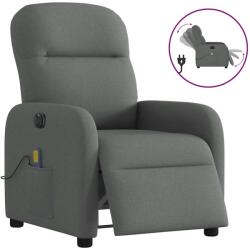 vidaXL Fotoliu electric de masaj rabatabil, gri închis, textil GartenMobel Dekor (3302963)