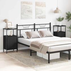 vidaXL Set 2 noptiere dormitor stejar negru, cu raft, 41 x 31 x 80 cm (862918)