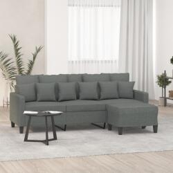 vidaXL Canapea cu 3 locuri si taburet, gri închis, 180 cm, textil GartenMobel Dekor (3201090) Canapea