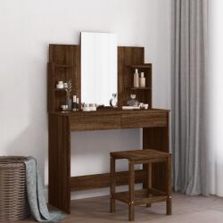 vidaXL Masa de toaleta cu oglinda, stejar maro, 96x39x142 cm GartenMobel Dekor (837581)