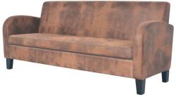 vidaXL Canapea cu 3 locuri, velur artificial, maro GartenMobel Dekor (245586) Canapea