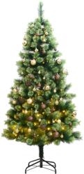 vidaXL Brad Craciun artificial articulat cu 150 LED-uri/globuri 150 cm GartenMobel Dekor (3210276)