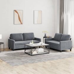 vidaXL Set de canapele cu perne, 2 piese, gri închis, catifea GartenMobel Dekor (3201497) Canapea