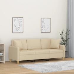 vidaXL Canapea cu 3 locuri cu pernute, crem, 180 cm, textil GartenMobel Dekor (3200919) Canapea