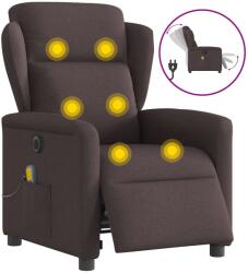 vidaXL Fotoliu electric de masaj rabatabil, maro închis, textil GartenMobel Dekor (3303129)