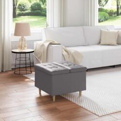 vidaXL Ottomana de depozitare Gri 60 x 60 x 45 cm Piele artificiala GartenMobel Dekor (876830)
