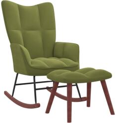 vidaXL Scaun balansoar cu taburet, verde deschis, catifea GartenMobel Dekor (328153) Balansoar