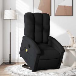 vidaXL Fotoliu rabatabil de masaj, cu ridicare, negru, material textil GartenMobel Dekor (3204106)