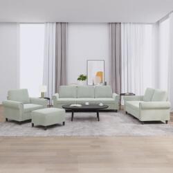 vidaXL Set de canapele cu perne, 4 piese, gri deschis, catifea GartenMobel Dekor (3202180) Canapea