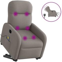 vidaXL Fotoliu electric masaj rabatabil cu ridicare, gri taupe, textil GartenMobel Dekor (3303009)
