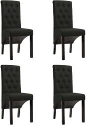 vidaXL Scaune de bucatarie, 4 buc. , negru, material textil GartenMobel Dekor (276975)