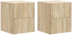 vidaXL Set 2 noptiere suspendate cu 4 sertare, stejar sonoma, 33x34, 5x40 cm (898470)