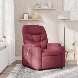 vidaXL Fotoliu de masaj rabatabil, rosu vin, material textil GartenMobel Dekor (372456)
