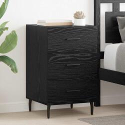 vidaXL Noptiera stejar negru cu 3 sertare, 40 x 40 x 66 cm, lemn compozit (882136)