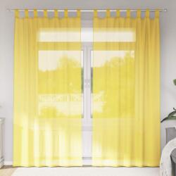 vidaXL Perdele Voile cu buzunare pentru bare 2 buc Galben GartenMobel Dekor (4102229)