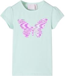 vidaXL Tricou de copii maneci tip sapca, verde menta, 128 GartenMobel Dekor (10837)