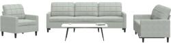 vidaXL Set de canapele cu perne, 4 piese, gri deschis, catifea GartenMobel Dekor (3278441) Canapea