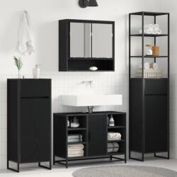 vidaXL Dulap de Baie Stejar Negru 40 x 30 x 100 cm Lemn compozit GartenMobel Dekor (886498)